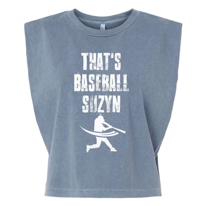 ThatS Baseball Suzyn New York Baseball Lover Garment-Dyed Women's Muscle Tee