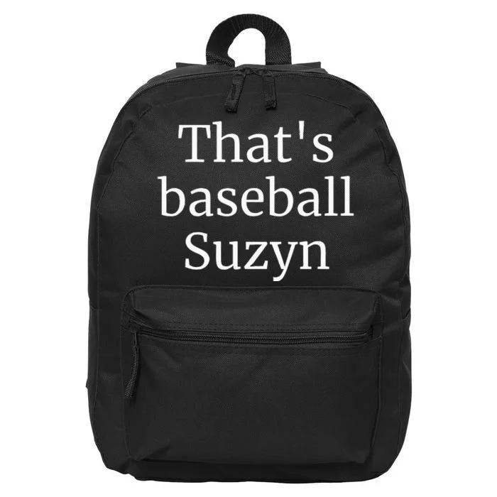 ThatS Baseball Suzyn New York 16 in Basic Backpack