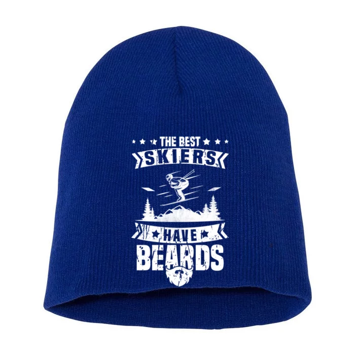 The Best Skiers Have Beards Gift Skier Ski Mountains Skiing Great Gift Short Acrylic Beanie