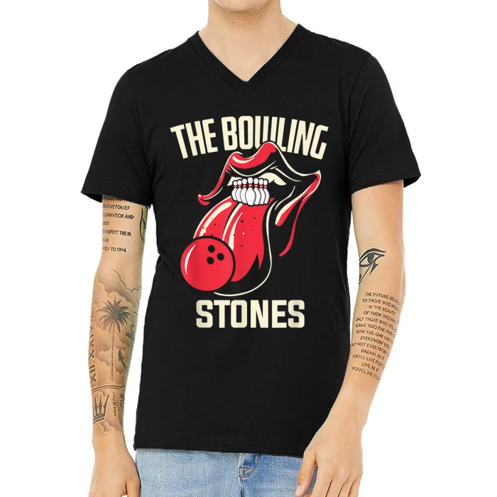 The Bowling Stones Bowling V-Neck T-Shirt