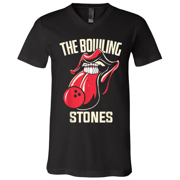 The Bowling Stones Bowling V-Neck T-Shirt