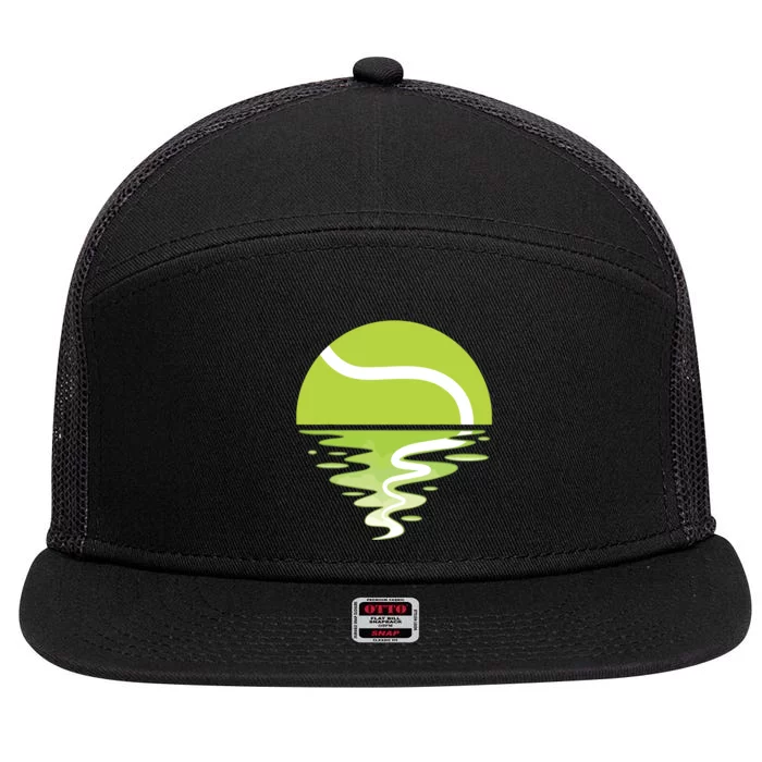 Tennis Ball Sunset Tennis Player 7 Panel Mesh Trucker Snapback Hat