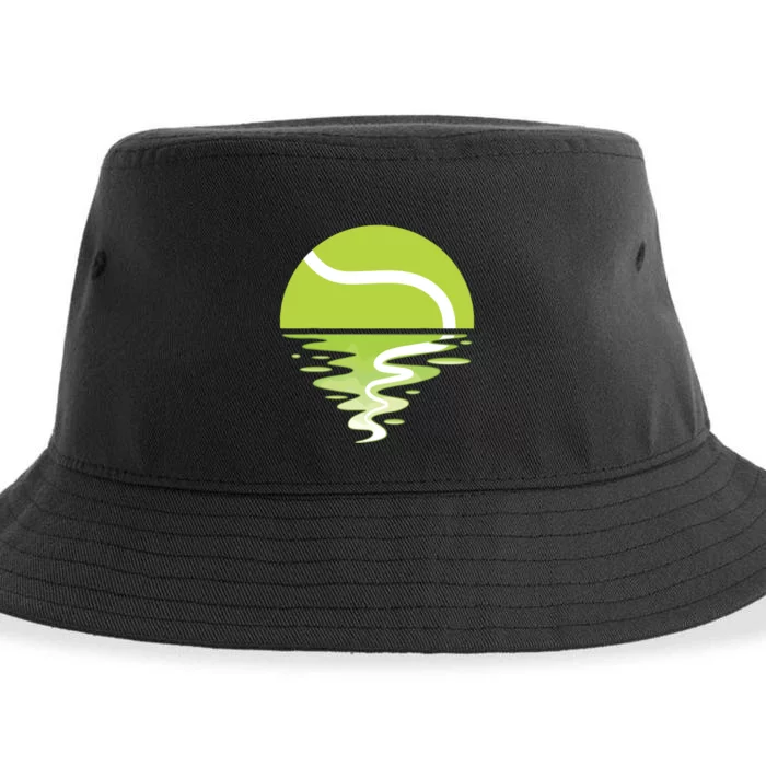 Tennis Ball Sunset Tennis Player Sustainable Bucket Hat