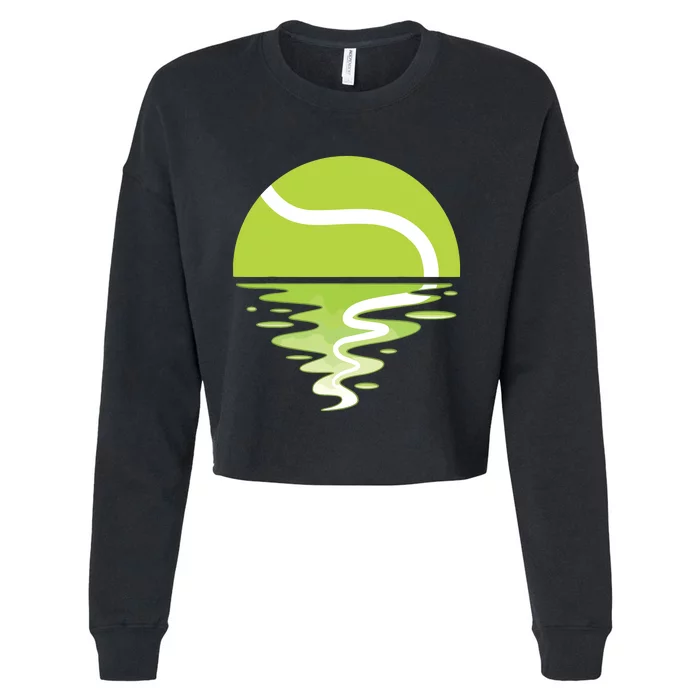 Tennis Ball Sunset Tennis Player Cropped Pullover Crew