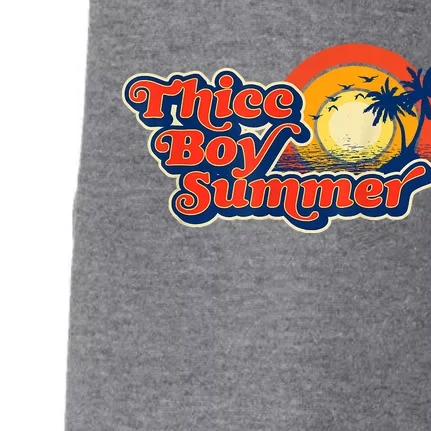 Thicc Boy Summer! Funny Fit2Serve 90s Style Beach Graphic Doggie 3-End Fleece Hoodie