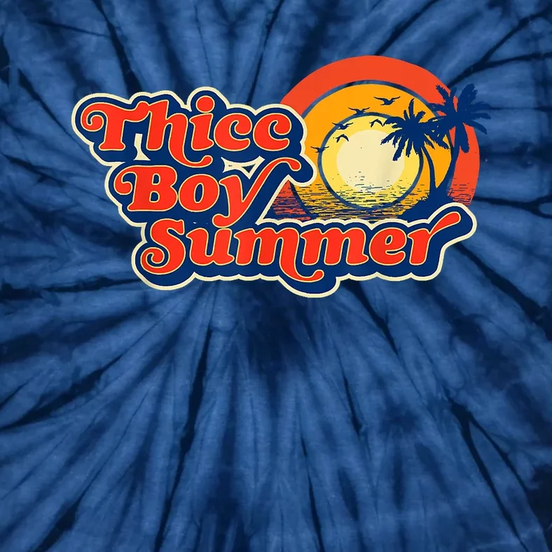 Thicc Boy Summer! Funny Fit2Serve 90s Style Beach Graphic Tie-Dye T-Shirt