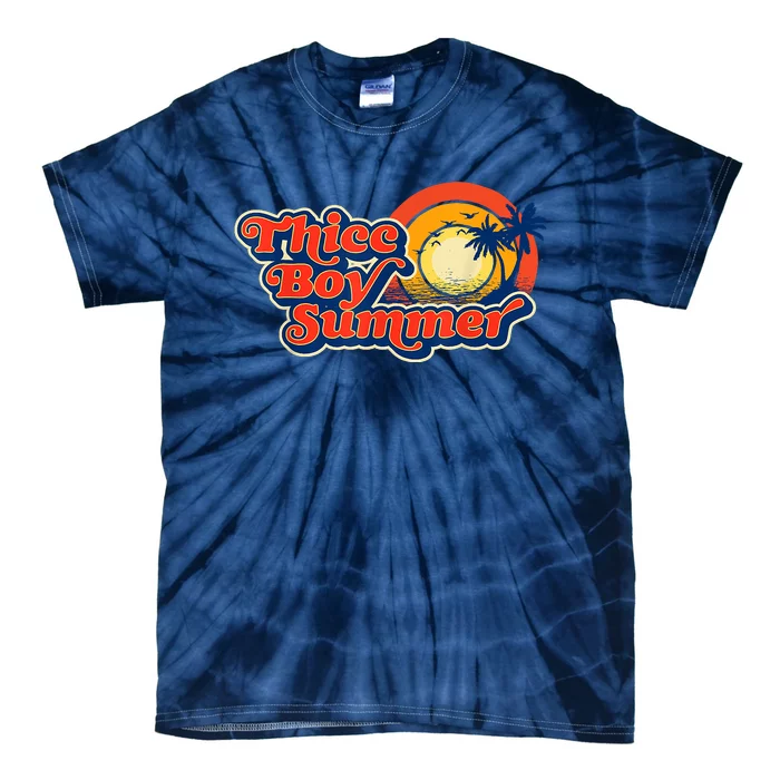 Thicc Boy Summer! Funny Fit2Serve 90s Style Beach Graphic Tie-Dye T-Shirt