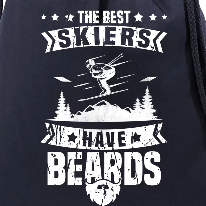 The Best Skiers Have Beards Gift Skier Ski Mountains Skiing Gift Drawstring Bag