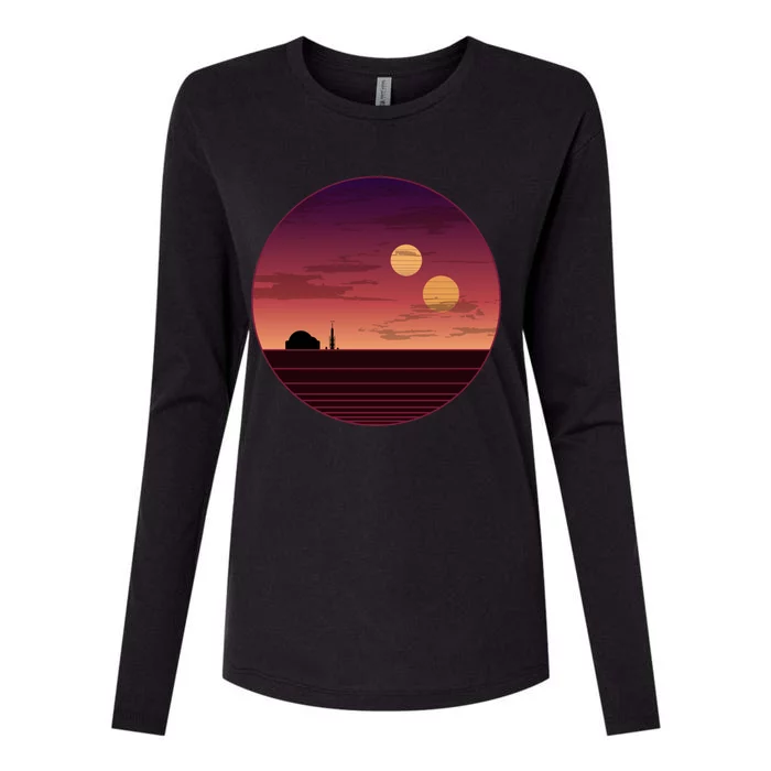 The Binary Sunset Womens Cotton Relaxed Long Sleeve T-Shirt