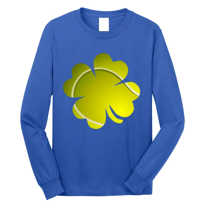 Tennis Ball Shamrock Four Leaf Clover St Patrick's Day Gift Long Sleeve Shirt