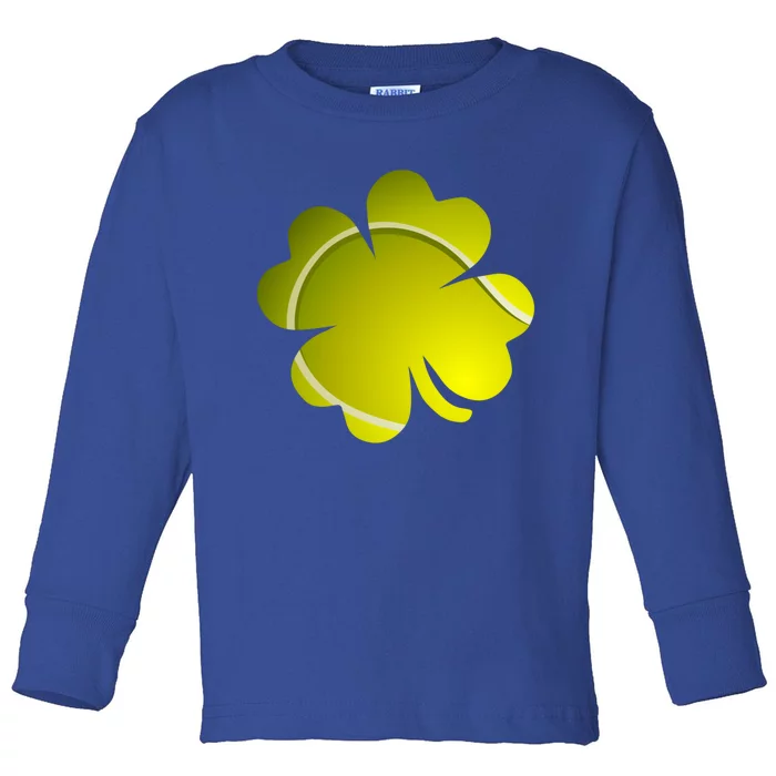 Tennis Ball Shamrock Four Leaf Clover St Patrick's Day Gift Toddler Long Sleeve Shirt