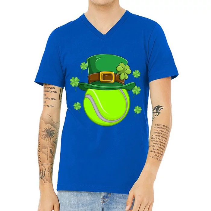 Tennis Ball St Patricks Day Ball Leprechaun Gift V-Neck T-Shirt