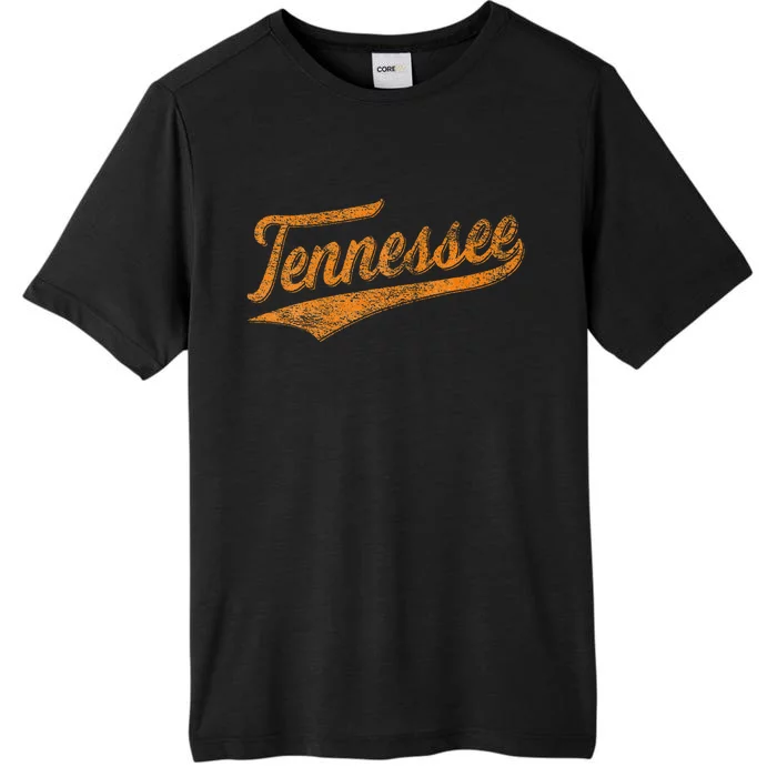 Tennessee Baseball Sports Script Cursive Flag Swoosh ChromaSoft Performance T-Shirt