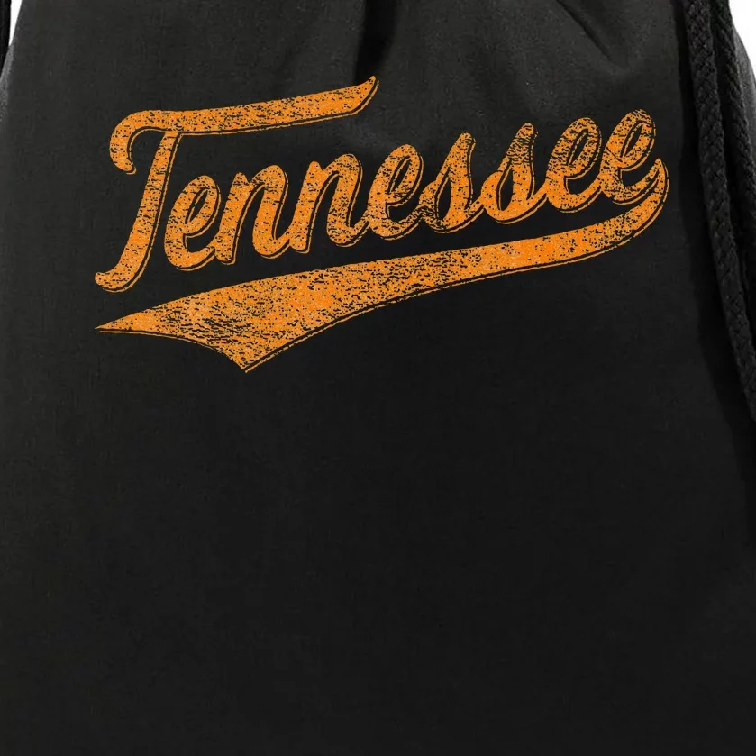 Tennessee Baseball Sports Script Cursive Flag Swoosh Drawstring Bag