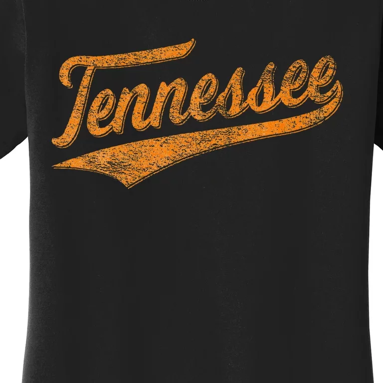 Tennessee Baseball Sports Script Cursive Flag Swoosh Women's T-Shirt