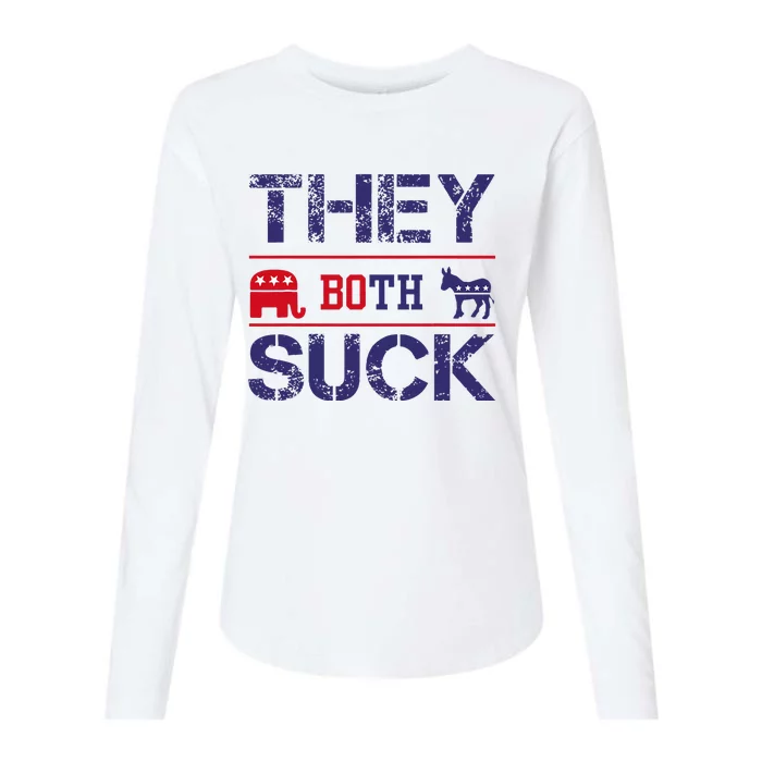 They Both Suck Anti Political Womens Cotton Relaxed Long Sleeve T-Shirt