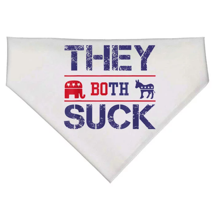 They Both Suck Funny Anti Political Party Libertarian USA-Made Doggie Bandana