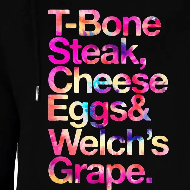 T Bone Steak Cheese Eggs WelchS Grape Womens Funnel Neck Pullover Hood