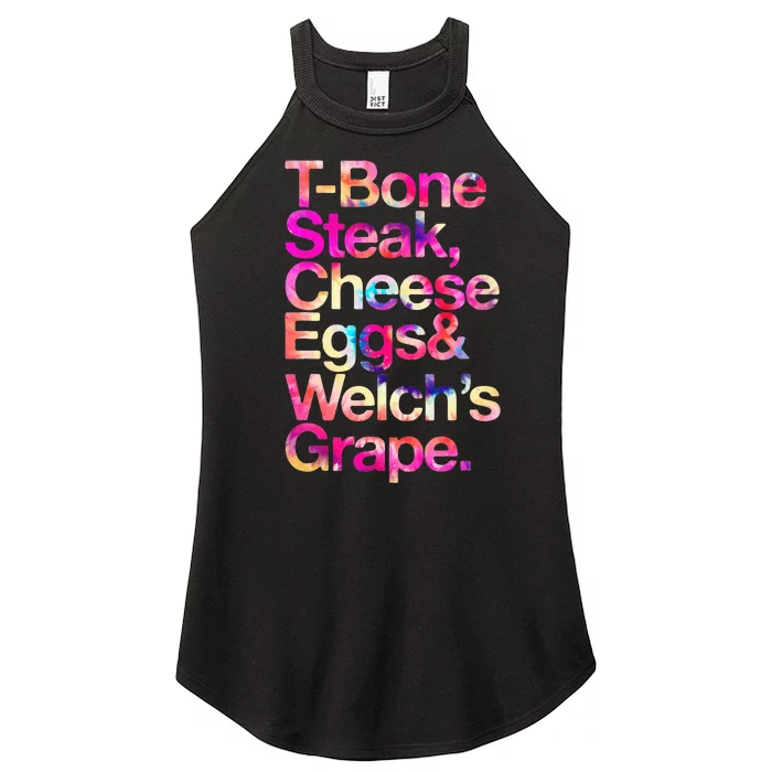 T Bone Steak Cheese Eggs WelchS Grape Women’s Perfect Tri Rocker Tank