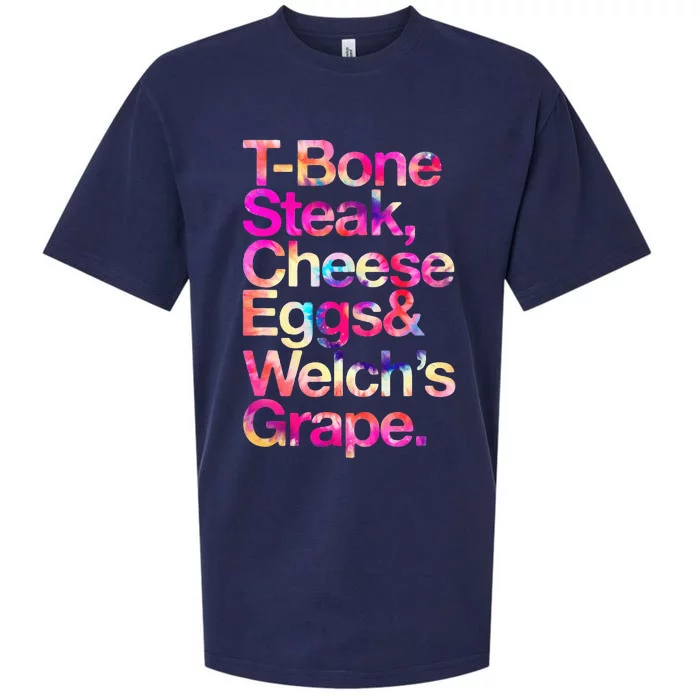 T Bone Steak Cheese Eggs WelchS Grape Sueded Cloud Jersey T-Shirt