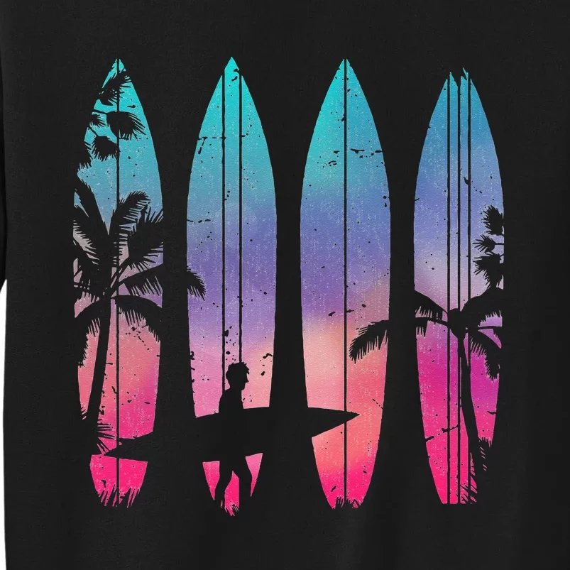 Tropical Beach Surf Surfboard Surfing Surfer Ocean Surfing Tall Sweatshirt