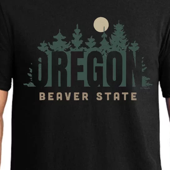 The Beaver State Trees & Moon Oregon Pajama Set