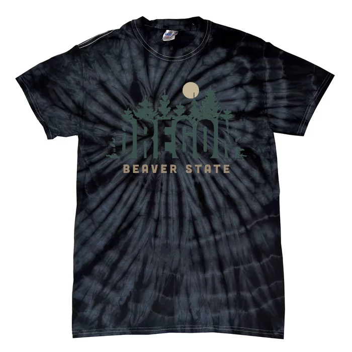 The Beaver State Trees & Moon Oregon Tie-Dye T-Shirt