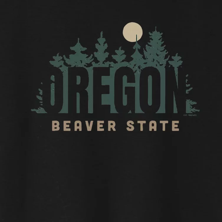 The Beaver State Trees & Moon Oregon Women's Crop Top Tee