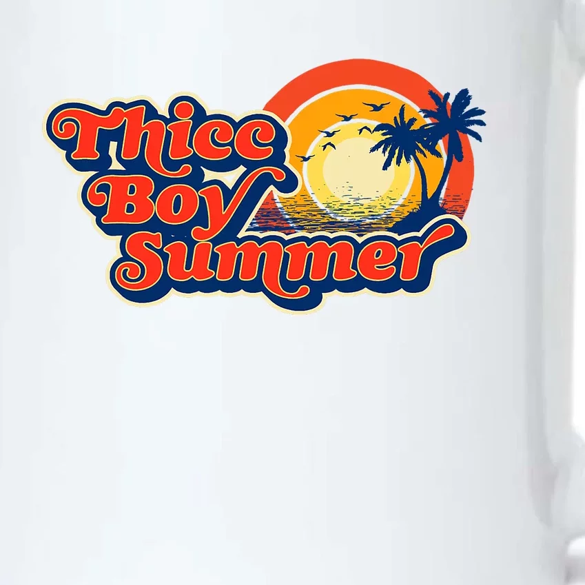 Thicc Boy Summer! Funny Fit2Serve 90s Style Beach Graphic Black Color Changing Mug