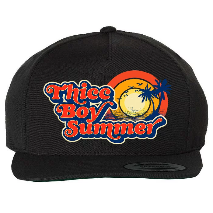 Thicc Boy Summer! Funny Fit2Serve 90s Style Beach Graphic Wool Snapback Cap