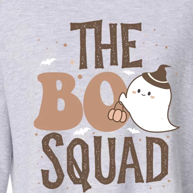 The Boo Squad Halloween Costume Funny Ghost Cool Gift Cropped Pullover Crew