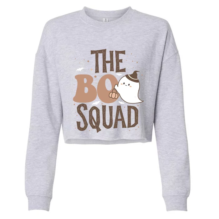 The Boo Squad Halloween Costume Funny Ghost Cool Gift Cropped Pullover Crew