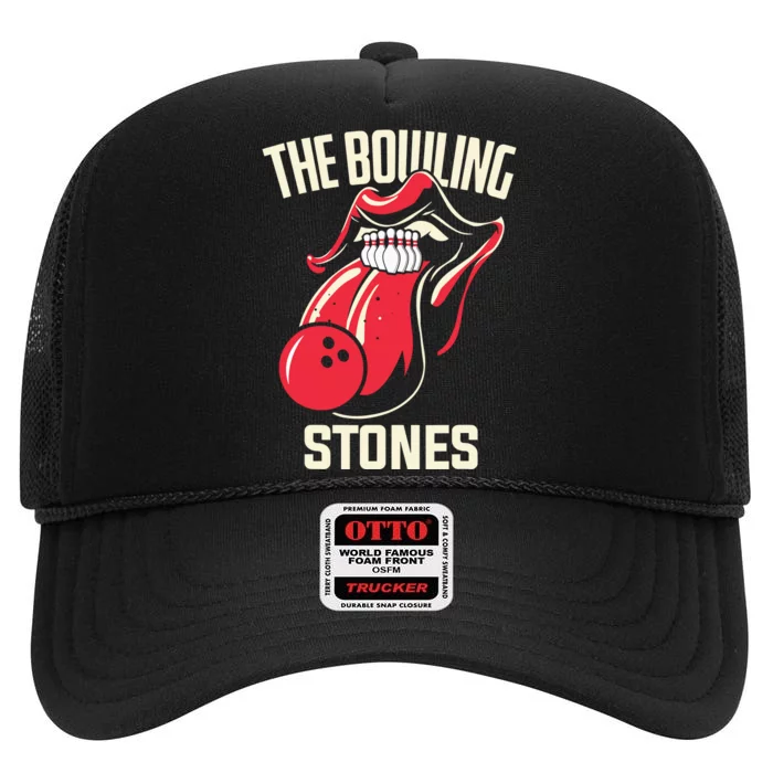 The Bowling Stones Bowling High Crown Mesh Trucker Hat