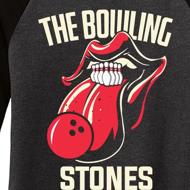 The Bowling Stones Bowling Women's Tri-Blend 3/4-Sleeve Raglan Shirt