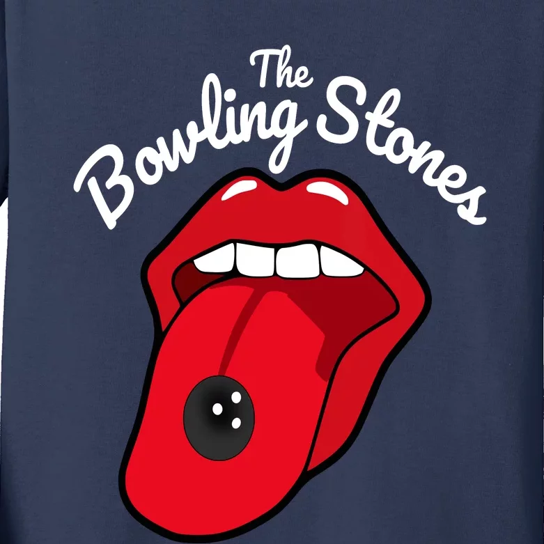 The Bowling Stones Amusing Funny Best Bowling Team Kids Long Sleeve Shirt