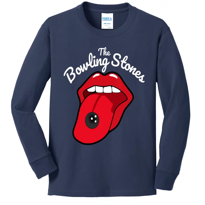 The Bowling Stones Amusing Funny Best Bowling Team Kids Long Sleeve Shirt