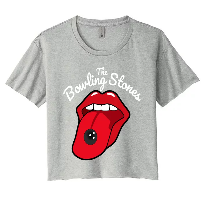 The Bowling Stones Amusing Funny Best Bowling Team Women's Crop Top Tee