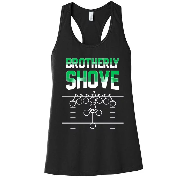 The Brotherly Shove Philadelphia Eagle Football Women's Racerback Tank