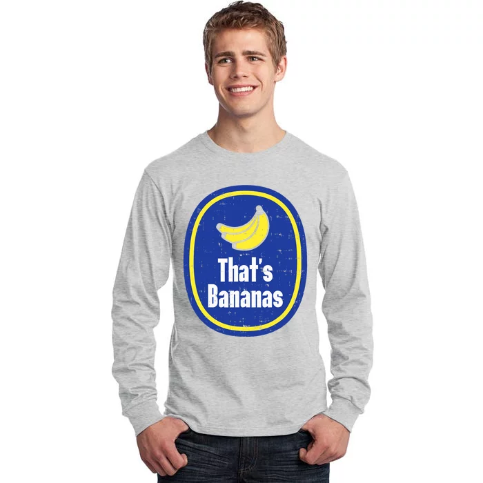 Thats Bananas Sticker Funny Fruit Lazy DIY Halloween Costume Tall Long Sleeve T-Shirt