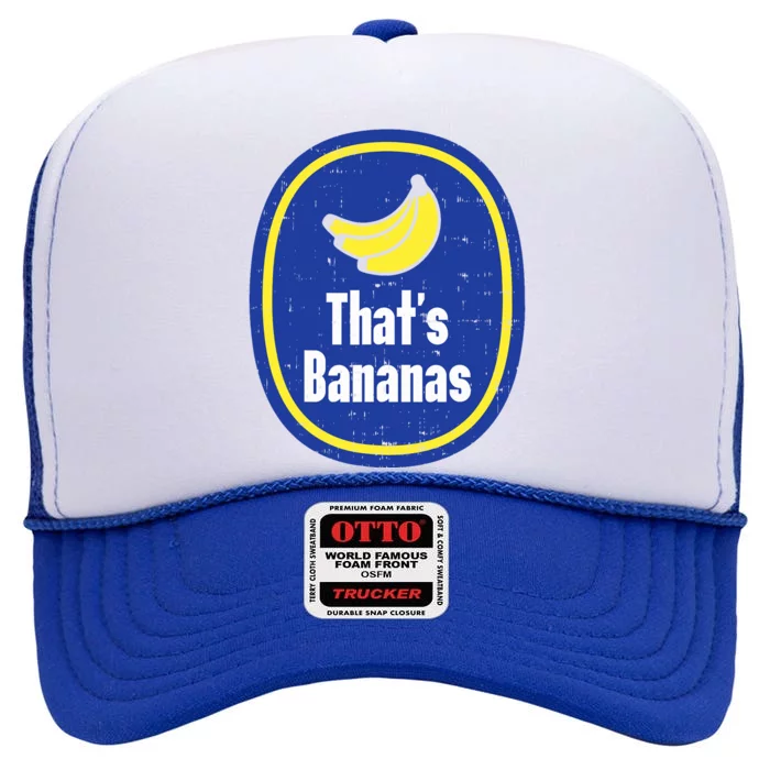 Thats Bananas Sticker Funny Fruit Lazy DIY Halloween Costume High Crown Mesh Trucker Hat