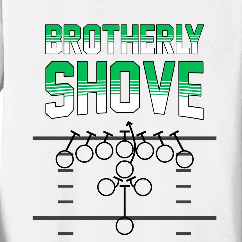 The Brotherly Shove Philadelphia Eagle Football Kids Long Sleeve Shirt