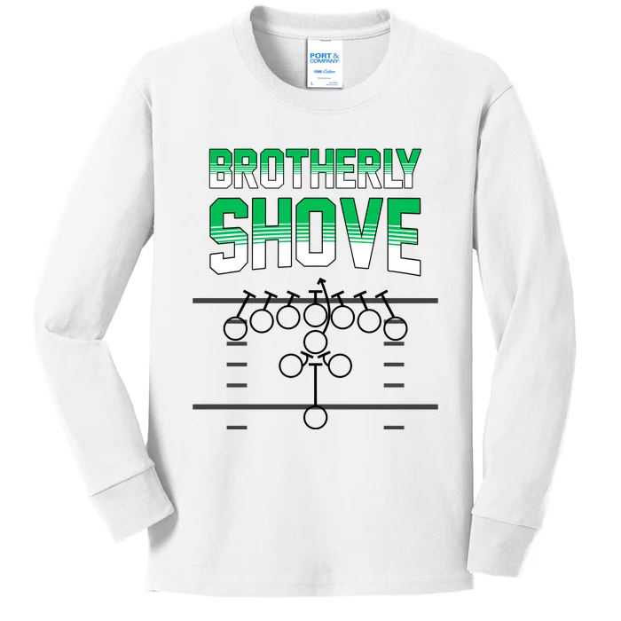 The Brotherly Shove Philadelphia Eagle Football Kids Long Sleeve Shirt