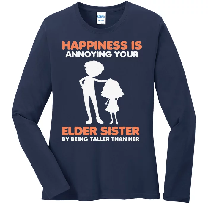 Taller Brother Small Sister Annoying Bro Brother Gift Ladies Long Sleeve Shirt