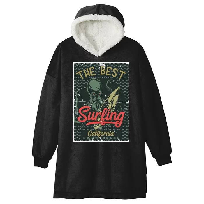 The Best Surfing California Long Beach Hooded Wearable Blanket