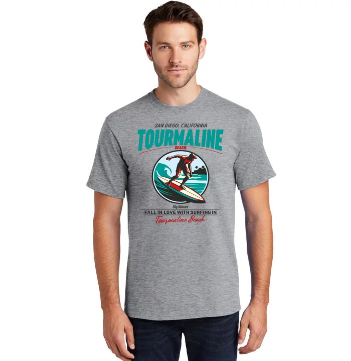 Tourmaline Beach Surfing Park California Tall T-Shirt