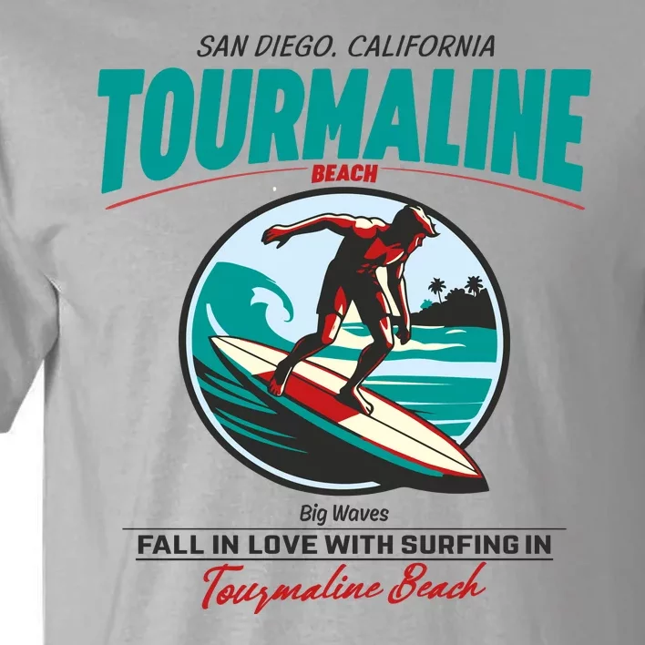 Tourmaline Beach Surfing Park California Tall T-Shirt