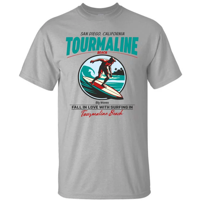 Tourmaline Beach Surfing Park California Tall T-Shirt