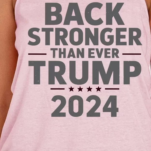 Trump Back Stronger Than Ever Women's Knotted Racerback Tank