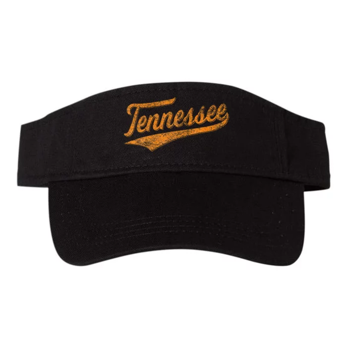 Tennessee Baseball Sports Script Cursive Flag Swoosh Retro Valucap Bio-Washed Visor