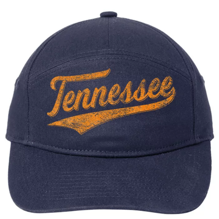 Tennessee Baseball Sports Script Cursive Flag Swoosh Retro 7-Panel Snapback Hat